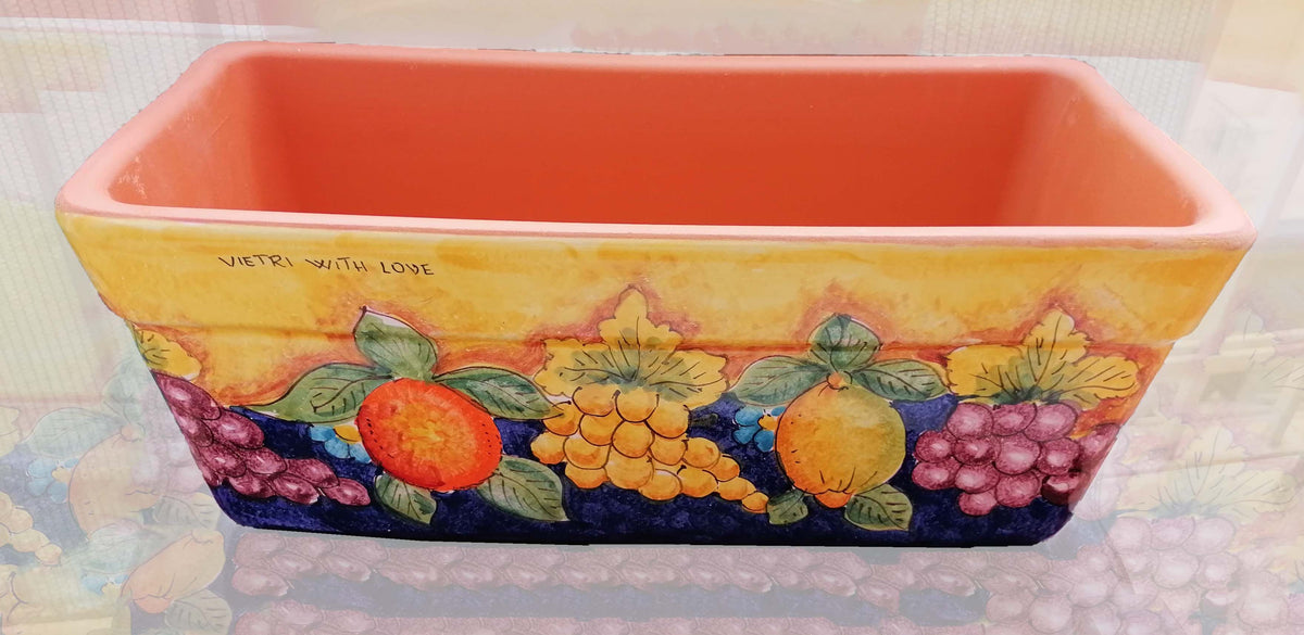 Rectangular Cassette Planter Half Yellow Fruit Bottom Vietri With Love