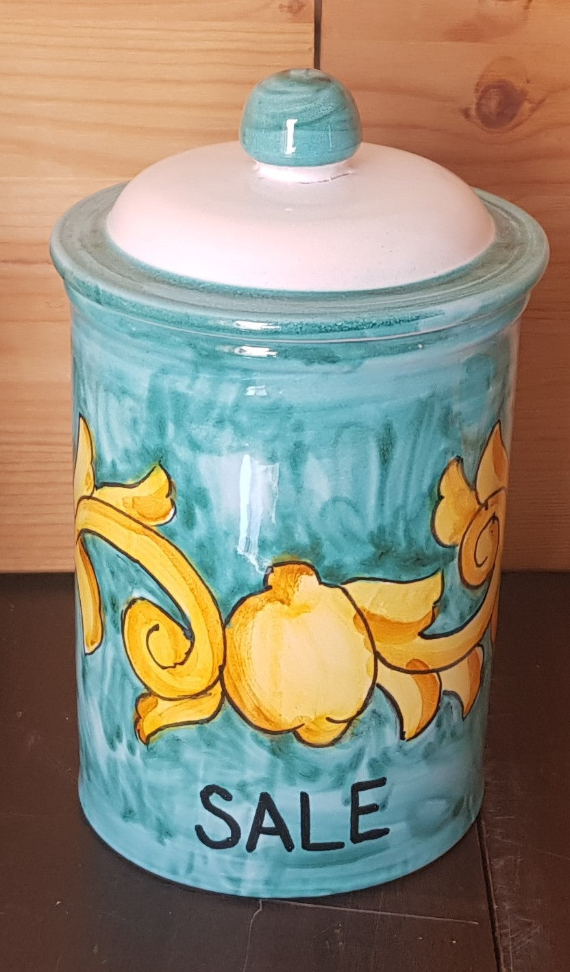 Lot 3 Bocaux Céramique Vietri Barocco – Rose – Décor Fleurs – Grands – Neufs