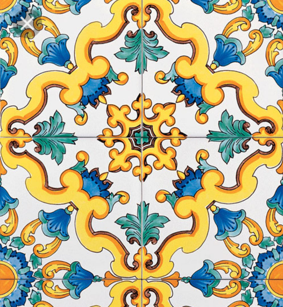 Tiles hand painted Vietri ceramic square tiles. Vietri With Love