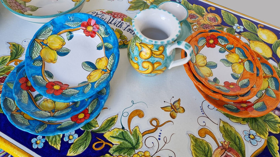 Piatti linea Fiori e Limoni in ceramica vietrese – Vietri With Love